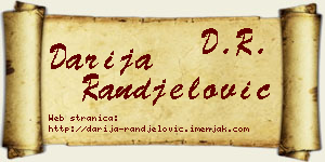 Darija Ranđelović vizit kartica